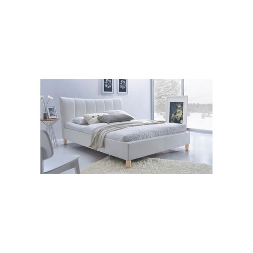 Sandy łóżko 160 białe tapicerowane Halmar