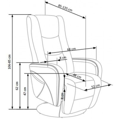 Pulsar cappucino fotel rozkładany z funkcją masażu i podgrzewania Halmar