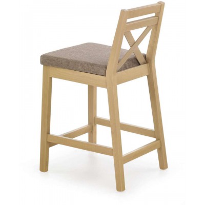 Borys niskie krzesło barowe tapicerowane dąb sonoma Halmar