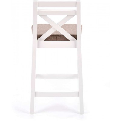 Borys niskie krzesło barowe białe tapicerowane Halmar