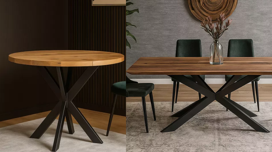 Stol okrągły i prostokątny drewniany